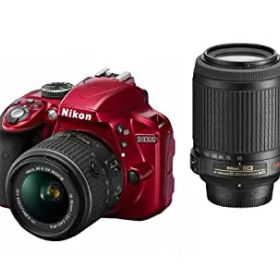 【中古】 Nikon ニコン デジタル一眼レフカメラ D3300 ダブルズームキット レッド D3300WZRD