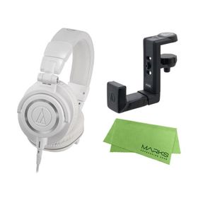 audio-technica ATH-M50xWH + ヘッドホンハンガー AT-HPH300 セット [マークス・オリジナルクロス付] ヘッドホン
