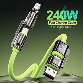 240W 4-in-1 Kirsite Cable Super Fast Charging Multiple Functions for iPhone