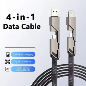 4 in 1 100W Fast Charging USB Type C To USB C / Lighting Cable for iPhone 1