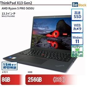 中古 ノートパソコン Lenovo レノボ ThinkPad X13 Gen2 20XJS0KG0Q AMD Ryzen 5 PRO 5650U メモリ：8GB 6ヶ月保証
