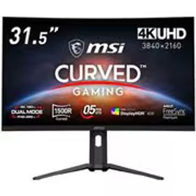 MSI エムエスアイ デュアルモード搭載湾曲ゲーミングモニター/31.5型/4K UHD（3,840×2,160）/RAPID VAパネル/リフレッシュレート160Hz（フルHD設定時：320Hz）/0.5ms（GTG、最小値）/VESA100（付属のスペーサーネジにて対応） MAG-321CUPDF