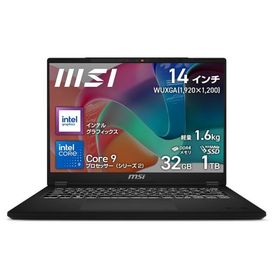 MSI｜エムエスアイ 14型 ノートパソコン Modern 14 H D2RM(Core 9/ メモリ 32GB/ 1TB SSD)ブラック Modern-14-H-D2RMG-0453JP 返品種別A