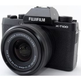 フジフイルム ミラーレス FUJIFILM X-T100 レンズキット ブラック 中古 Wi-Fi搭載 新品SDカード付き 届いてすぐに使える
