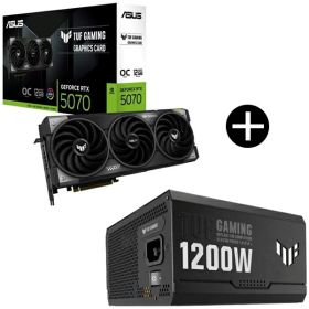 ASUS TUF-RTX5070-O12G-GAMING グラフィックカード + TUF-GAMING-1200G ブラック 電源ユニット セット