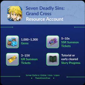 1000-1300 虹のダイヤ、URチケット3-15枚、5-10枚 SSR チケット |Seven Deadly Sinsリソースアカウント