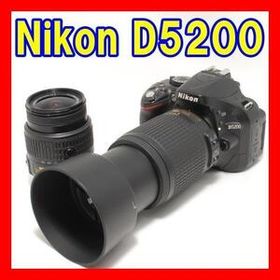 動作確認 Nikon ニコン D5200 望遠ダブルズームキット スマホ転送ケーブ付き 便利なレンズ2本付き 動作良品