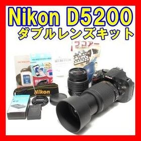 動作良品 ニコン Nikon D5200 望遠ダブルズームキット 初心者おすすめ スマホ転送ケーブル付き