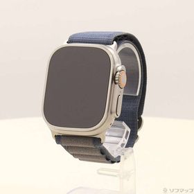 【中古】Apple(アップル) Apple Watch Ultra 2 GPS + Cellular 49mm チタニウムケース ブルーアルパインループ 【198-ud】