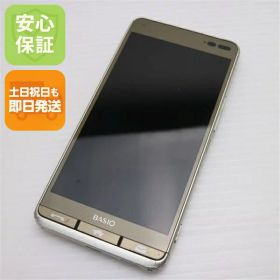 【中古】 美品 KYV43 BASIO3 ゴールド スマホ 安心保証 即日発送 スマホ 中古本体 白ロム 中古 au KYOCERA 土日祝発送OK