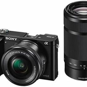 【中古】ソニー ミラーレス一眼 α6000 ダブルズームレンズキット E PZ 16-50mm F3.5-5.6 OSS + E 55-210mm F4.5-6.3 OSS ブラック ILCE-6000Y B