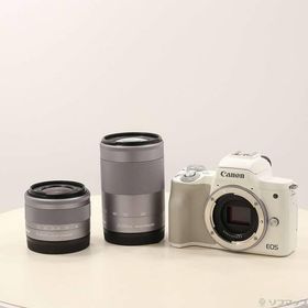〔中古〕Canon(キヤノン) EOS Kiss M2 ダブルズームキット ホワイト〔196-ud〕