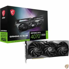 【1000円クーポン25日〜】MSI GeForce RTX 4070Ti SUPER 16G GAMING X SLIM PCIe4.0 約3スロット厚・3ファン搭載 グラフィックスカード VD8726