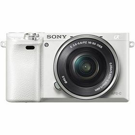 【中古】SONY ミラーレス一眼 α6000 パワーズームレンズキット E PZ 16-50mm F3.5-5.6 OSS ホワイト ILCE-6000L W(ミラーレス一眼)