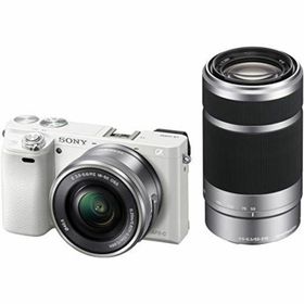 【中古】SONY ミラーレス一眼 α6000 ダブルズームレンズキット E PZ 16-50mm F3.5-5.6 OSS + E 55-210mm F4.5-6.3 OSS ホワイト ILCE-6000Y W(ミラーレス一眼)