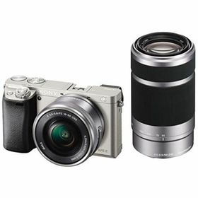 【中古】SONY ミラーレス一眼 α6000 ダブルズームレンズキット E PZ 16-50mm F3.5-5.6 OSS + E 55-210mm F4.5-6.3 OSS シルバー ILCE-6000Y S(ミラーレス一眼)