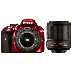 【中古】Nikon デジタル一眼レフカメラ D3300 ダブルズームキット2 レッド(デジタル一眼)