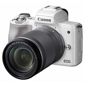 【中古】Canon ミラーレス一眼カメラ EOS Kiss M 高倍率ズームキット ホワイト EOSKISSMWH-18150ISSTM(ミラーレス一眼)