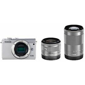 【中古】Canon ミラーレス一眼カメラ EOS M100 ダブルズームキット ホワイト EOSM100WH-WZK(ミラーレス一眼)