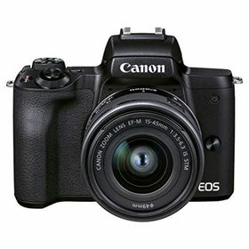 【中古】Canon ミラーレス一眼カメラ EOS Kiss M2 標準ズームレンズキット ブラック KISSM2BK-1545(ミラーレス一眼)