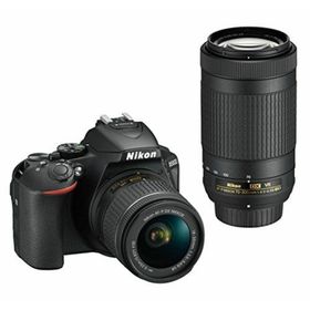 【中古】Nikon デジタル一眼レフカメラ D5600 ダブルズームキット ブラック D5600WZBK クリーニング クロス付き(デジタル一眼)