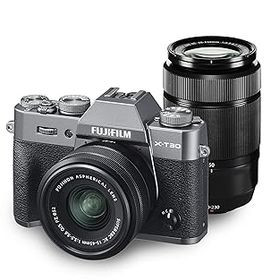 【中古】富士フイルム(FUJIFILM) ミラーレス一眼カメラ X-T30ダブルズームレンズキット チャコールシルバー X-T30WZLK-CS