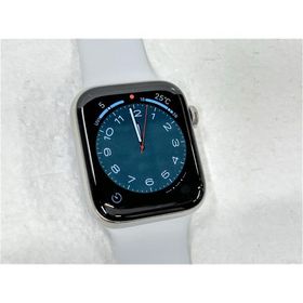 中古 Apple Watch Series5 GPS + Cellular 44mm ステンレススチールケース ホワイトスポーツバンド MWWF2J/A Model:A2157 ※バッテリ残量やや少なめ