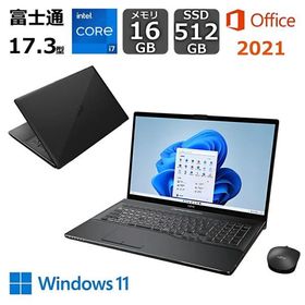 富士通 FUJITSU ノートパソコン FMV LIFEBOOK NH90/H1 17.3型/ Core i7/ メモリ 16GB 32GB/ SSD 512GB/ Windows 11/ Office付き/ ブラック 【展示品】