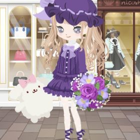 ふりふりドーリーワンピ＆ドーリーハット 紫 2点セット | ニコッとタウン(ニコタ)のアカウントデータ、RMTの販売・買取一覧