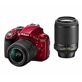 【中古】「非常に良い」Nikon デジタル一眼レフカメラ D3300 ダブルズームキット レッド D3300WZRD(デジタル一眼)