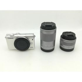 【中古】Canon EOS M100 ダブルズームキット ホワイト【大須】保証期間１ヶ月【ランクB】