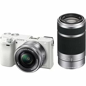 【中古】SONY ミラーレス一眼 α6000 ダブルズームレンズキット E PZ 16-50mm F3.5-5.6 OSS + E 55-210mm F4.5-6.3 OSS ホワイト ILCE-6000Y W