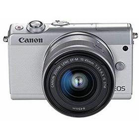 【中古】「非常に良い」Canon ミラーレス一眼カメラ EOS M100 EF-M15-45 IS STM レンズキット(ホワイト) EOSM100WH1545ISSTMLK(ミラーレス一眼)