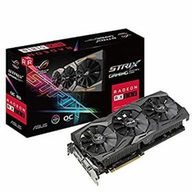 【中古】「非常に良い」ASUS Strixシリーズ AMD Radeon RX580搭載ビデオカード ROG-STRIX-RX580-O8G-GAMING(PC周辺機器)