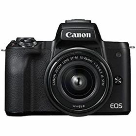 【中古】「非常に良い」キヤノン EOS Kiss M 【EF-M15-45 IS STM レンズキット】 (ブラック/ミラーレス一眼カメラ) EOSKISSMBK1545ISLK(ミラーレス一眼)