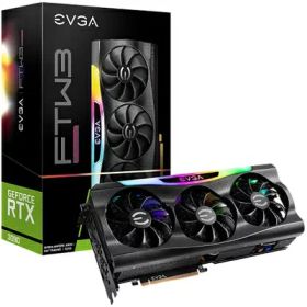 【中古】 EVGA (24G-P5-3987-KR) GeForce RTX 3090 FTW3 Ultra Gaming、24GB GDDR6X、iCX3テクノロジー、ARGB LED、メタルバックプレート