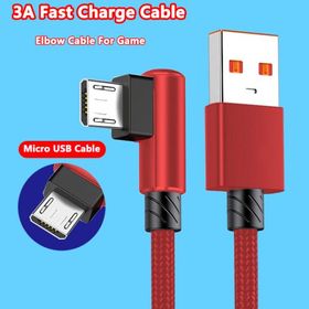 3A Micro USB Elbow Fast Charge Data Cord Nylon Braided For Samsung Galaxy S