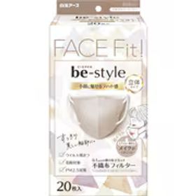 白元アース be-style ビースタイル ビースタイル 立体 ベージュ 20枚入 マスク 女性用 小顔魅せ 化粧がつきにくい 耳が痛くない 息がしやすい 不織布 小さめ 大容量 3Dマスク