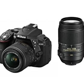 【中古】Nikon デジタル一眼レフカメラ D5300 ダブルズームキット ブラック 2400万画素 3.2型液晶 D5300WZBK