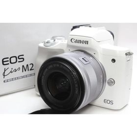 ミラーレス一眼 Canon キヤノン EOS Kiss M2 レンズキット ホワイト 新品SDカード付き