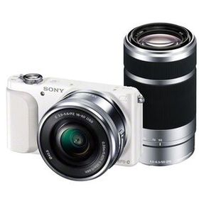 中古 1年保証 美品 SONY NEX-3N ダブルズームレンズキット (PZ 16-50mm + E 55-210mm) ホワイト [NEX-3NY]