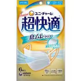 ユニ･チャーム 超快適マスク 息ムレクリアタイプ ふつう 6枚 ホワイト