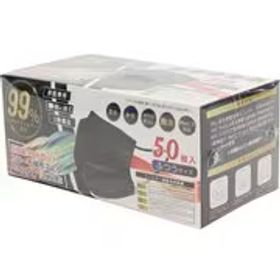 ヒロ・コーポレーション マスク ふつうサイズ 高機能99％カット不織布マスク 50枚入り ブラック