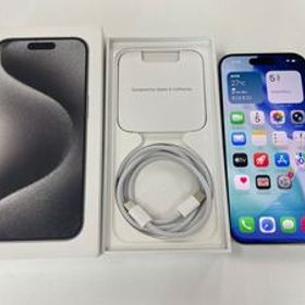 美品◆Appleストア一括購入版 SIMフリー iPhone15Pro 128GB バッテリー92% ホワイトチタニウム 中古本体◆送料無料