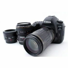 【中古】キヤノン Canon EOS 5D Mark IV 標準&超望遠＆単焦点トリプルレンズセット 美品 付
