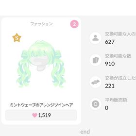 ミントウェーブのアレンジツインヘア | ハロスイ(ハロースイートデイズ)のアカウントデータ、RMTの販売・買取一覧