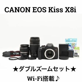 キヤノン(Canon)の美品 Canon EOS Kiss X8i ダブルズームセット Wi-Fi搭載(デジタル一眼)