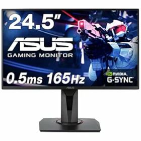 【中古】ASUS ゲーミングモニター 165Hz 24.5インチ モニター TN FHD 0.5ms HDMI1.4 DisplayPort1.2 DVI-D スピーカー 高さ調整 縦横回転 VG258QR-J