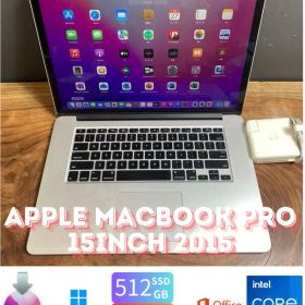 【中古】送料無料［良品］Apple MacBook Pro 15inch 2015/Core i7 2.5GHz/16GB/SSD512GB/Windows11/Office 2021/保証あり 初期設定不要 無料サポート