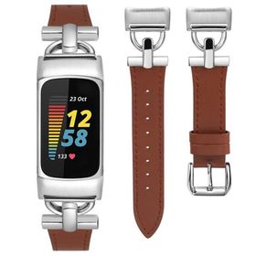 Fitbit Charge6/Charge5バンド フィットビット チャージ6/チャージ5に対応 本革 レザービジネスバンド レディース 女